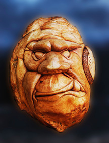 wooden mask photographed by Stuart Blower